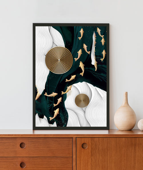 Abstract Fish Art Acrylic LED Light Wall Art