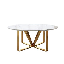 Load image into Gallery viewer, Modern Round White Marble Dining Table
