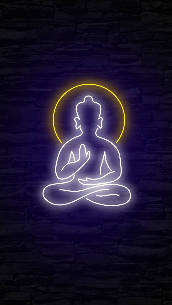 LORD BUDDHA NEON WALL ART