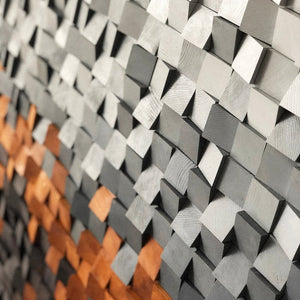 Off - White Wood Mosaic Wall Decor