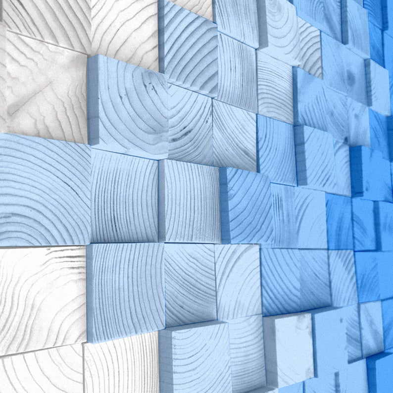 Blue Sky Wood Mosaic Wall Decor