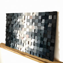 Load image into Gallery viewer, Gray Tone Wood Mosaic Wall Decor
