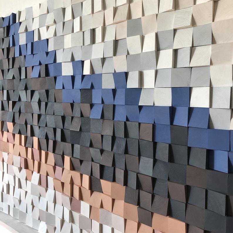 Stream Wood Mosaic Wall Decor