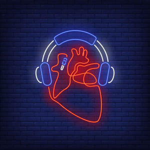 MUSIC IN MY HEART NEON WALL ART