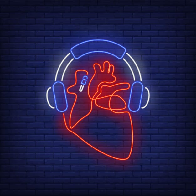 MUSIC IN MY HEART NEON WALL ART