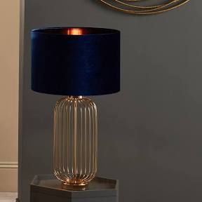 The Golden Cage With Black Top Table Lamp Home Decor
