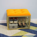 Modern Stool With Shoe Rack In Orange