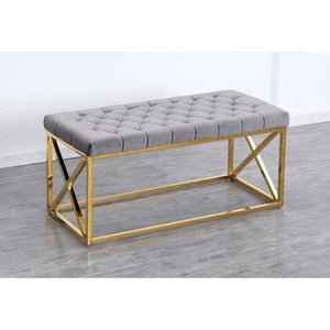 Elegant Modern Live Edge Bench Grey