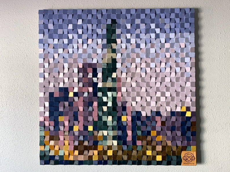 City of Dreams Wood Mosaic Wall Decor