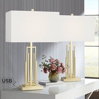 Sonia Gold Metal Table Lamp Home Decor