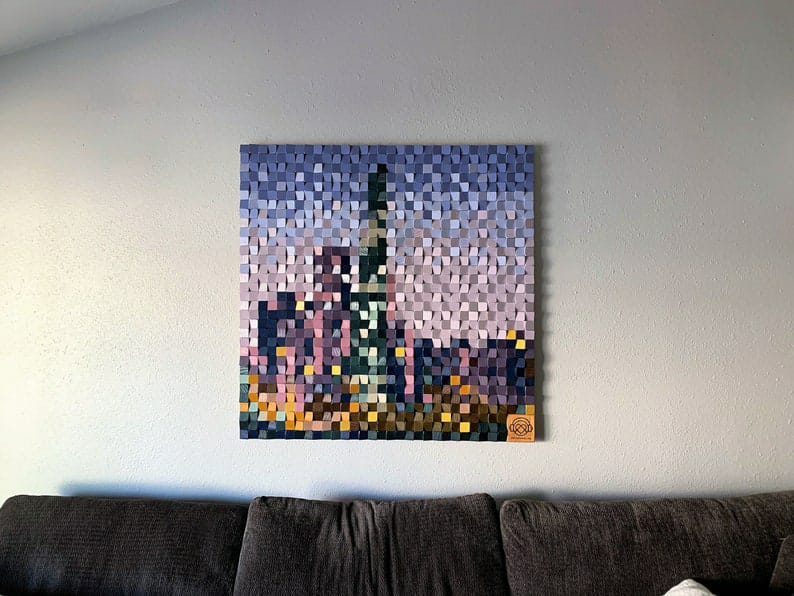 City of Dreams Wood Mosaic Wall Decor