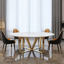Load image into Gallery viewer, Modern Round White Marble Dining Table
