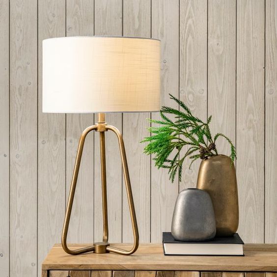 Antique Brass Table Lamp Home Decor