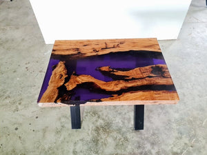Modern Neon Blue Epoxy Resin Dining Table