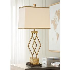 Claudia Modern Triangle Gold Table Lamp Home Decor
