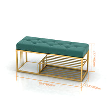 Load image into Gallery viewer, Modern Bench With Storage Bed Bench In Green
