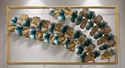 Royal Blue And Golden Fern Metal Wall Hanging