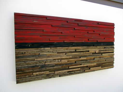 Abstract Landscape Wall Art Plank Wood Mosaic Wall Decor
