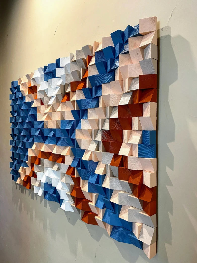 Acoustic Wood Mosaic Wall Decor