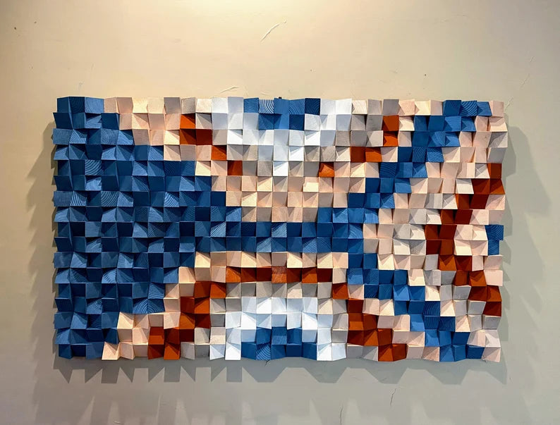 Acoustic Wood Mosaic Wall Decor