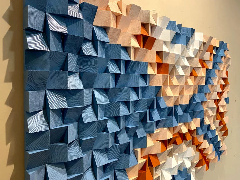 Acoustic Wood Mosaic Wall Decor
