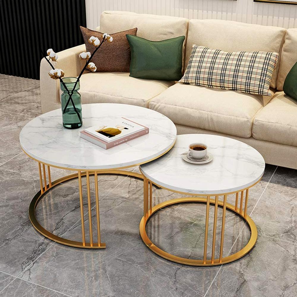 Beautiful Tethered Metallic Tables (Set of 2)