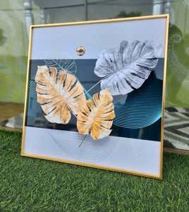 Beauty Of Golden Fern Crystal Painting Wall Decor