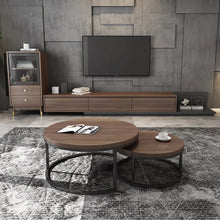 Load image into Gallery viewer, Black Metallic Nesting Center Tables In Chocolate Hue
