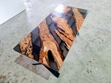 Load image into Gallery viewer, Transparent Black Panther Epoxy Resin Dining Table
