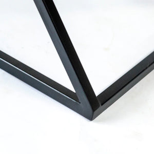 Black Zig Zag Pattern Metal Side Table