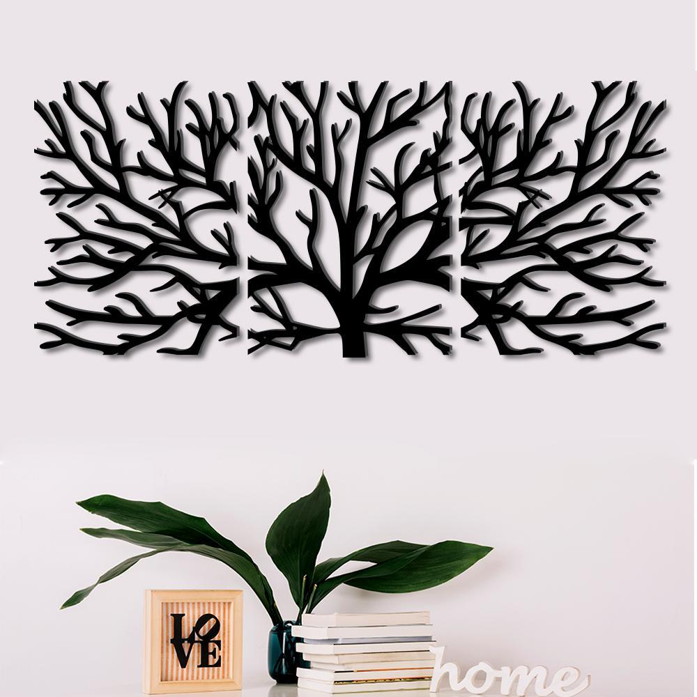 Black Color Tree Wooden Wall Hanging