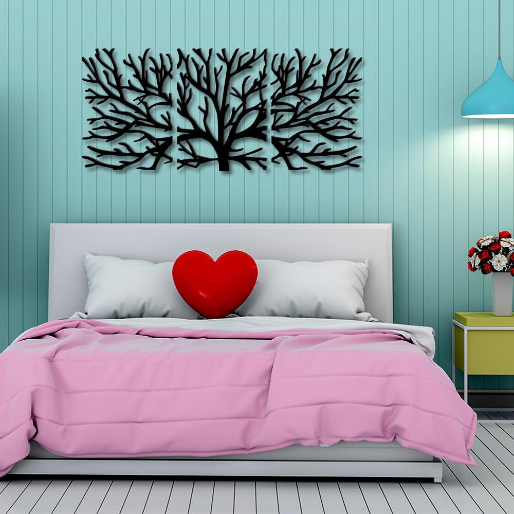 Black Color Tree Wooden Wall Hanging