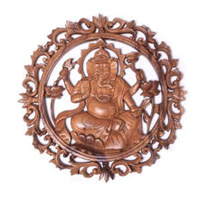 Load image into Gallery viewer, Hand Carved Teak Wood Blessing Ganesha
