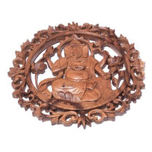Load image into Gallery viewer, Hand Carved Teak Wood Blessing Ganesha
