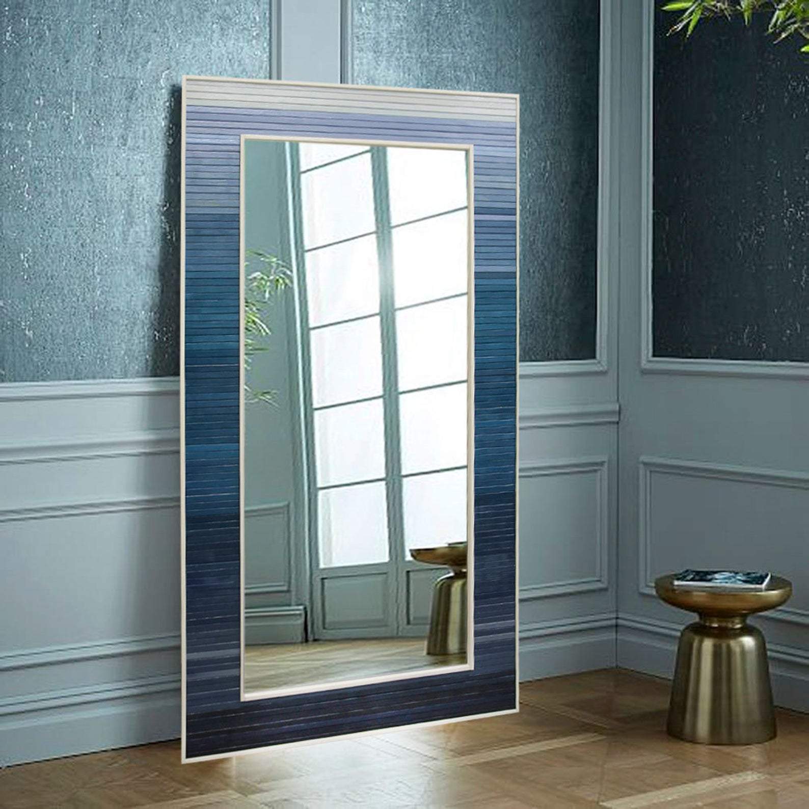 CALM PLANK WOOD MOSAIC MIRROR WALL DECOR