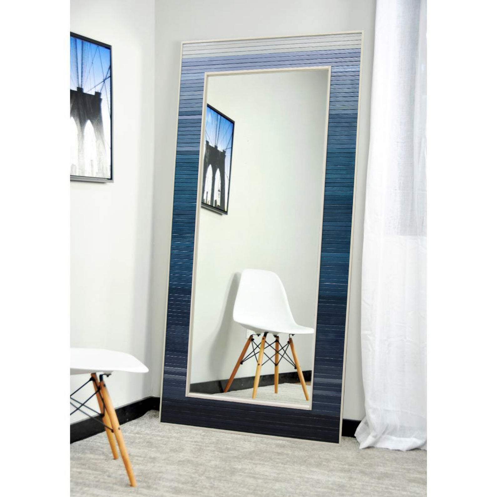 CALM PLANK WOOD MOSAIC MIRROR WALL DECOR