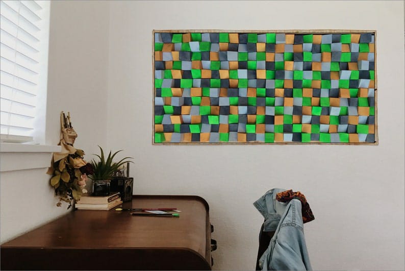 Candy Crush Wood Mosaic Wall Decor