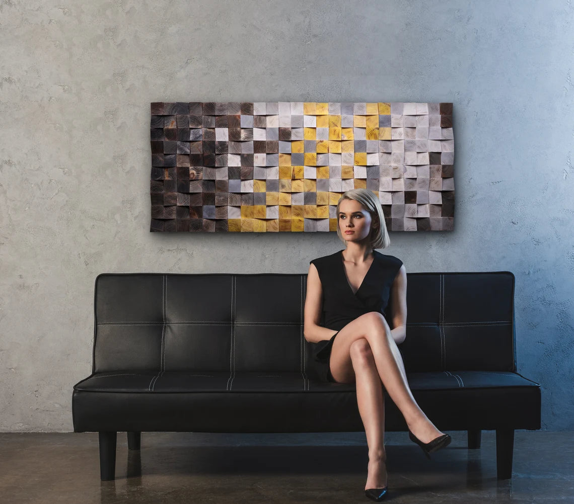 Carpet Of Clouds Wood Mosaic Wall Decor
