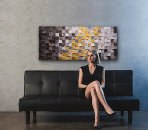 Carpet Of Clouds Wood Mosaic Wall Decor