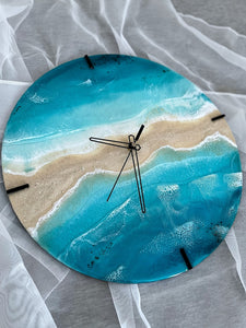 Charming Beach Epoxy Resin Wall Clock