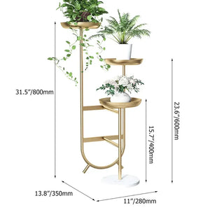 Chic Unique Shaped Metal Standing Plant Stand in Black