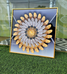 Circle Of Feathers Crystal Painting Wall Decor