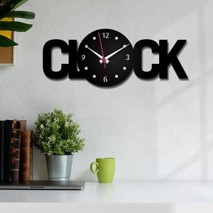 Clock Text Shape Wall Clock