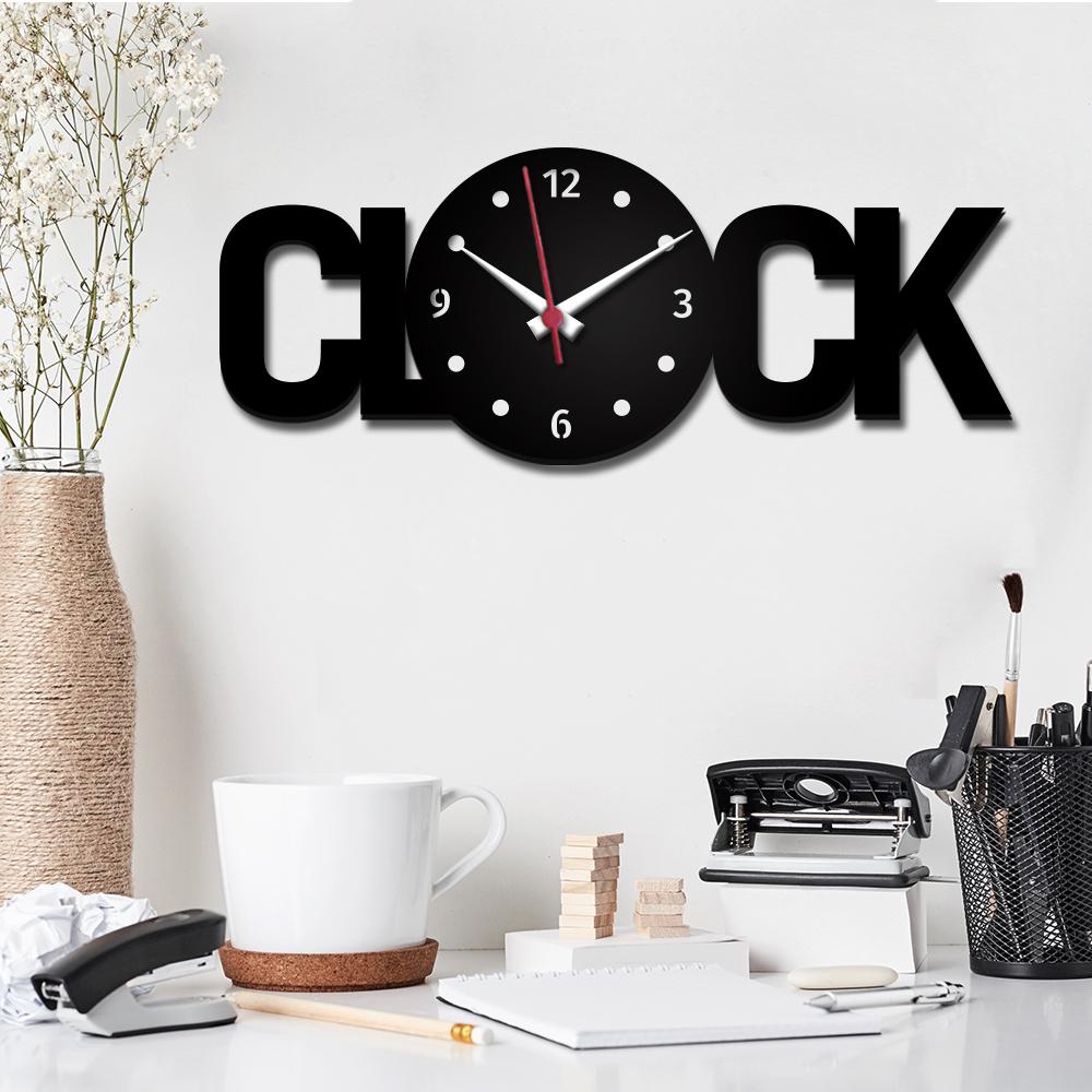 Clock Text Shape Wall Clock