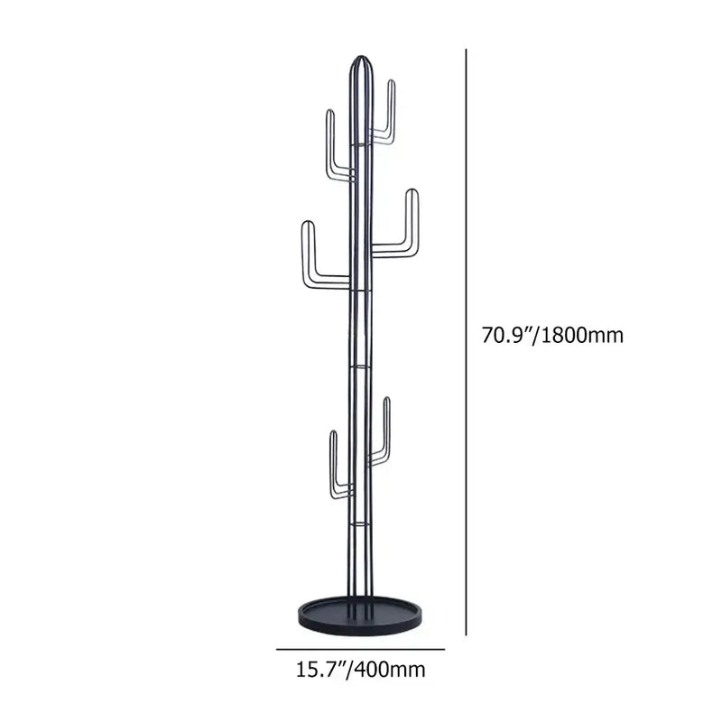 Clothing Rack Bedroom Entryway Coat Rack Freestanding Cactus Hall Tree in Gold
