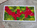 Colorful Redish Moss Wood Mosaic Wall Decor