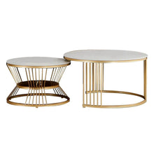 Load image into Gallery viewer, Ornate Complementing Golden Coffee Table (Set of 2)
