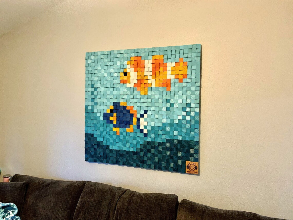 Deep Into The Sea Wood Mosaic Wall Decor