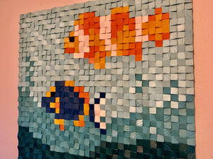 Deep Into The Sea Wood Mosaic Wall Decor