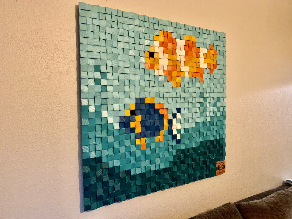 Deep Into The Sea Wood Mosaic Wall Decor